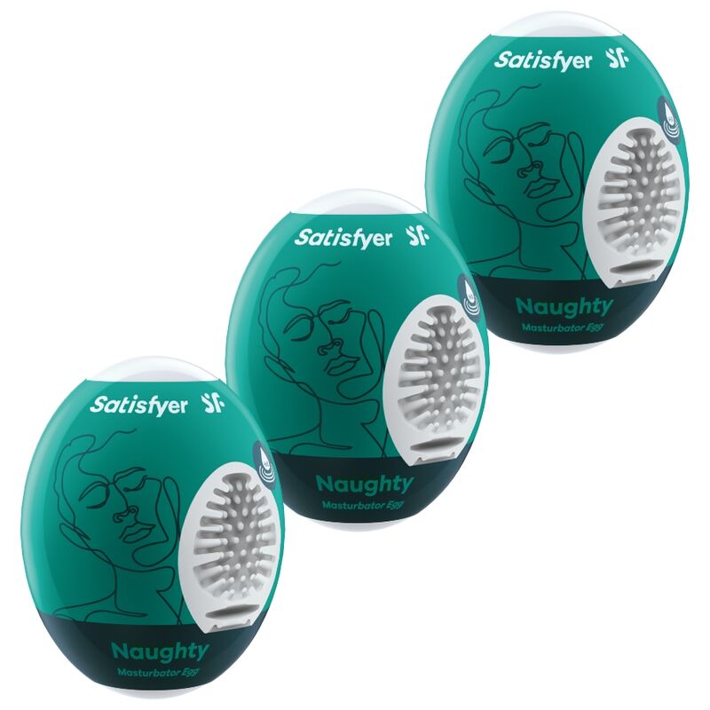 Satisfyer Eggcited Naughty × 3 – Masturbatore maschile, set di 3 ovetti
