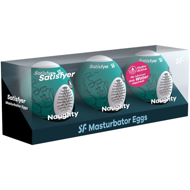 Satisfyer Eggcited Naughty × 3 – Masturbatore maschile, set di 3 ovetti