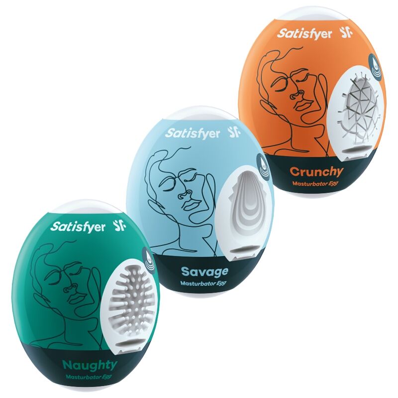 Satisfyer Eggcited Naughty, Savage & Crunchy – Tres huevos masturbadores
