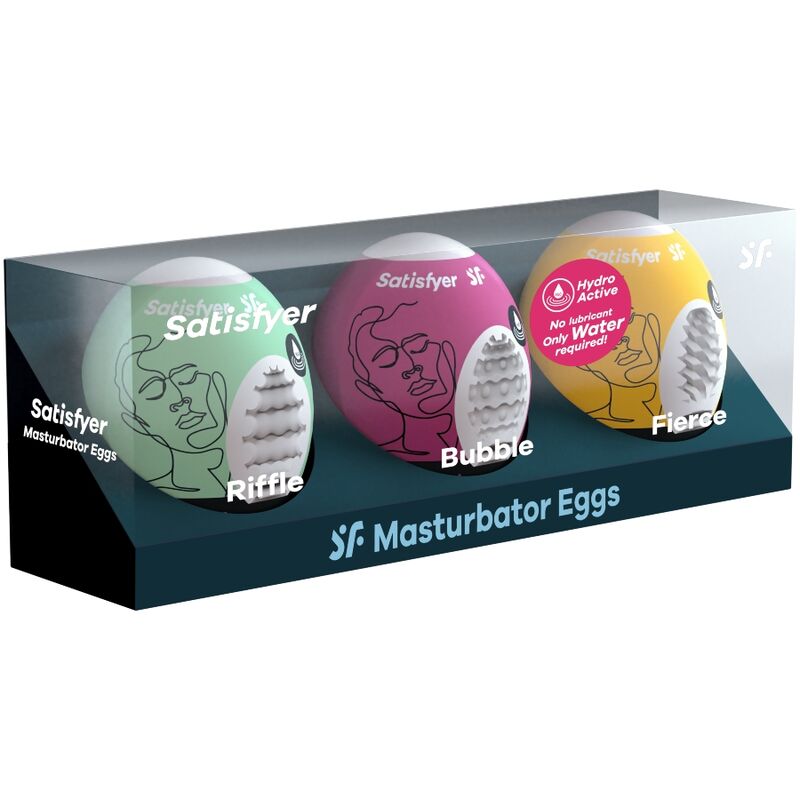 Satisfyer Eggcited Riffle, Bubble & Fierce – Masturbatore, 3 ovetti