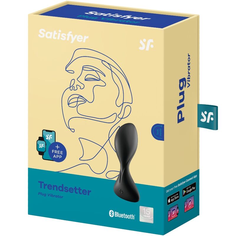 Satisfyer Trendsetter – Plug anale con app e stelo piatto – Nero