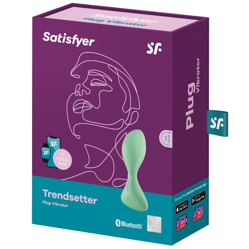 Satisfyer Trendsetter – Plug anale con app e stelo piatto – Verde
