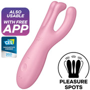 Satisfyer Threesome 4 – Auflegevibrator mit App und drei Armen – Rosa