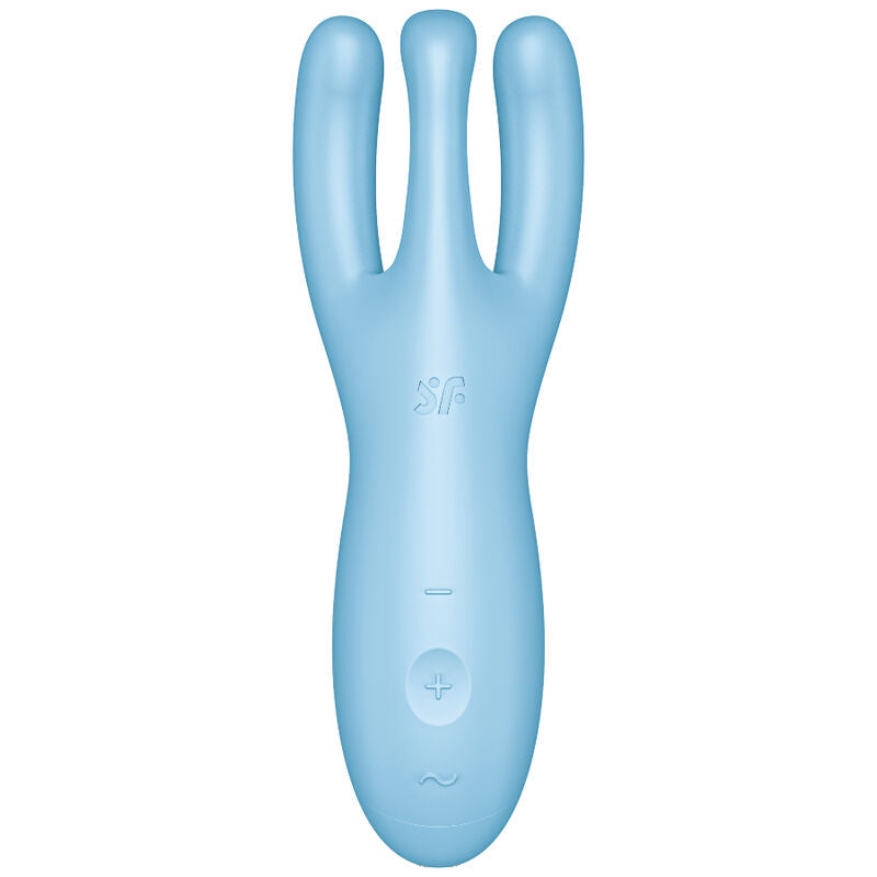 Satisfyer Threesome 4 – Auflegevibrator mit App und drei Armen – Blau