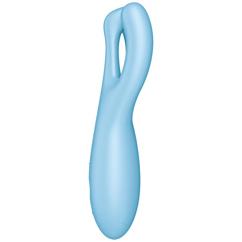 Satisfyer Threesome 4 – Auflegevibrator mit App und drei Armen – Blau