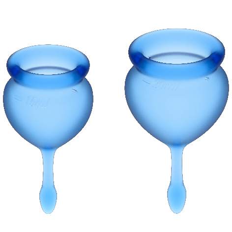 Satisfyer Feel Good — Coupes menstruelles 15 et 20 ml — Bleu