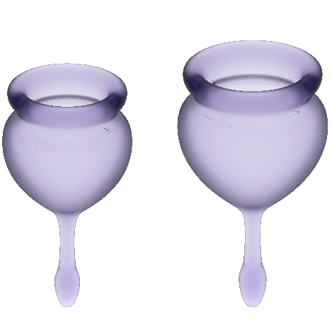 Satisfyer Feel Good — Coupes menstruelles 15 et 20 ml — Lilas