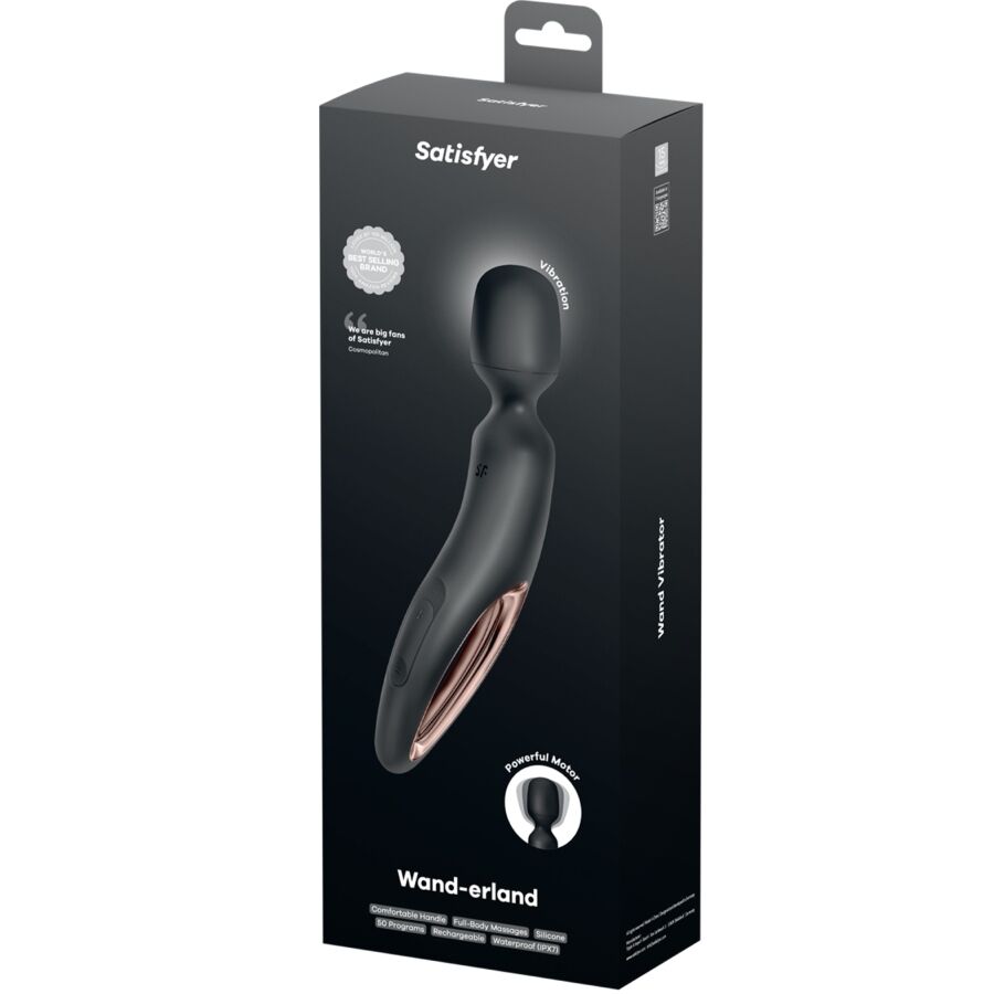 Satisfyer Wand-erland – Großer Massagestab mit weichem Kopf, 29,9 cm – Schwarz