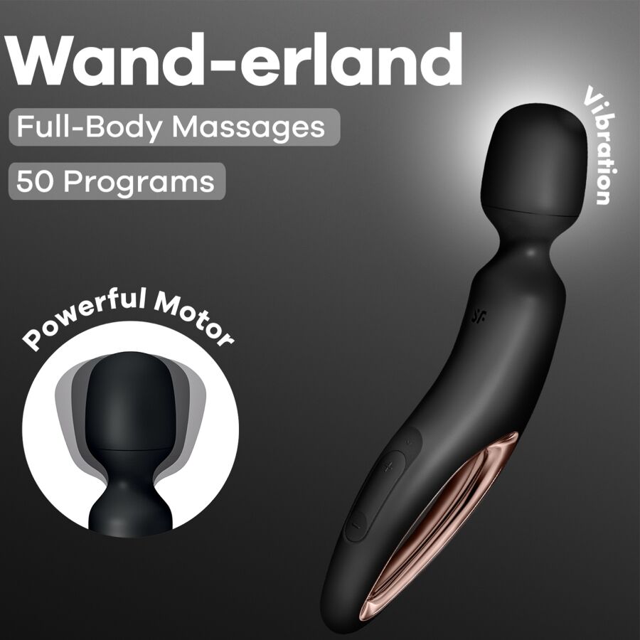 Satisfyer Wand-erland – Großer Massagestab mit weichem Kopf, 29,9 cm – Schwarz