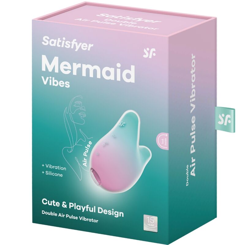 Satisfyer Mermaid Vibes – Succionador de clítoris en forma de aleta – Menta y rosa
