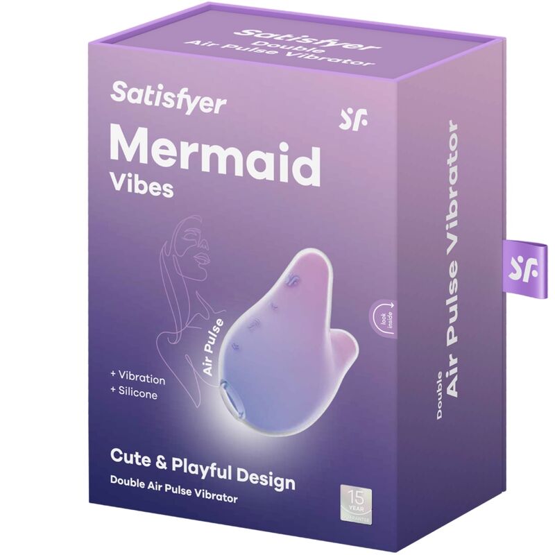 Satisfyer Mermaid Vibes – Succionador de clítoris en forma de aleta – Morado y rosa