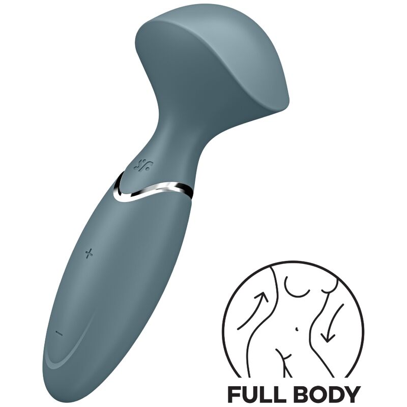 Satisfyer Mini Wand-er – Kompakter Massagestab mit breitem Kopf – Grau