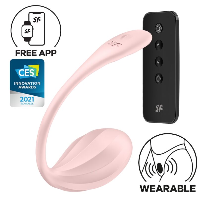Satisfyer Ribbed Petal — Œuf vibrant connecté — Rose