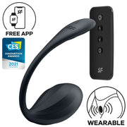 Satisfyer Ribbed Petal — Œuf vibrant connecté — Noir