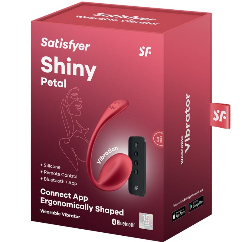 Satisfyer Shiny Petal – Huevo vibrador con mando y app, liso