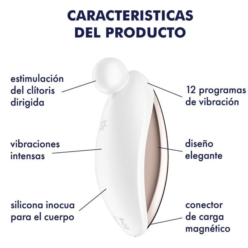 Satisfyer Spot On 2 – Vibrador de clítoris con bola suave – Blanco