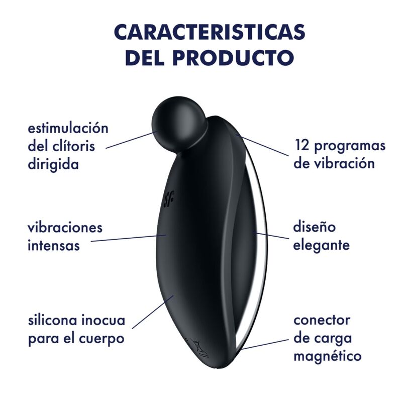 Satisfyer Spot On 2 – Vibrador de clítoris con bola suave – Negro
