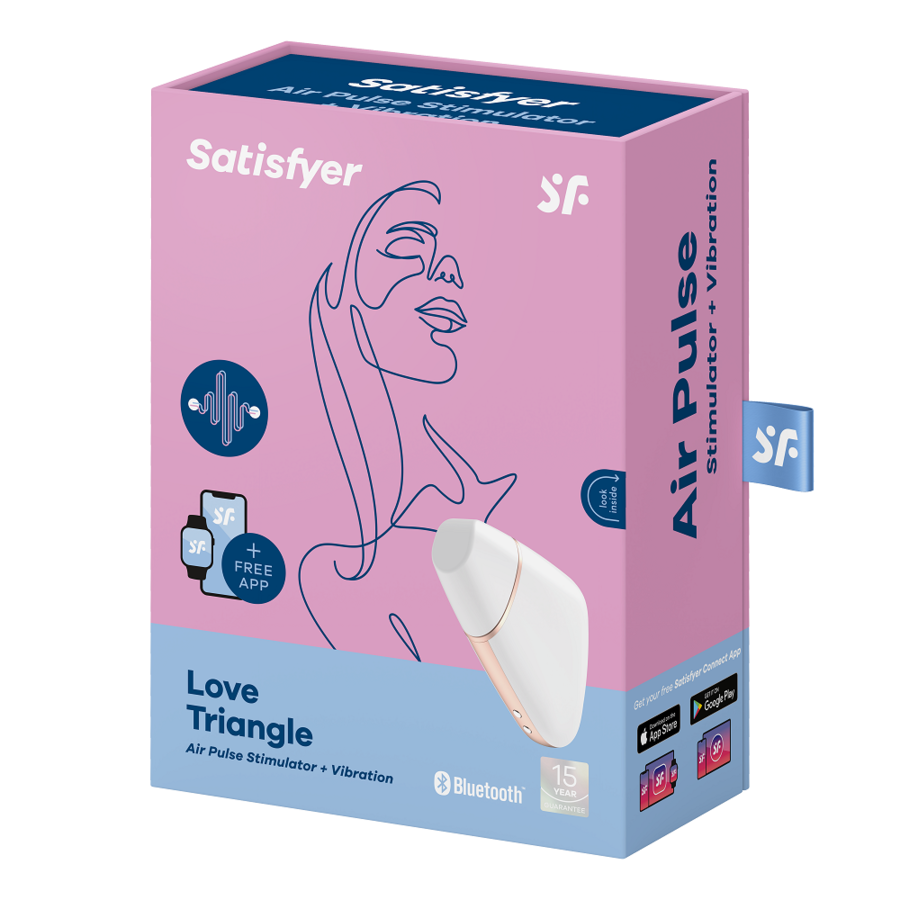 Satisfyer Love Triangle – Druckwellenvibrator mit Vibration und App – Weiß