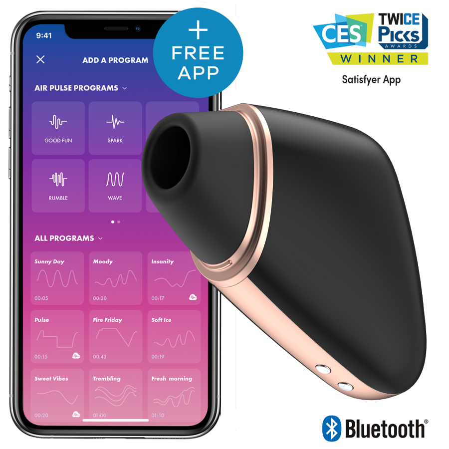 Satisfyer Love Triangle – Druckwellenvibrator mit Vibration und App – Schwarz