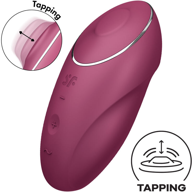Satisfyer Tap & Climax 1 – Vibrador externo rojo