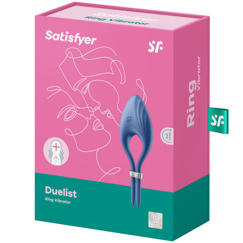 Satisfyer Duelist – Anello fallico vibrante con punta affusolata – Blu