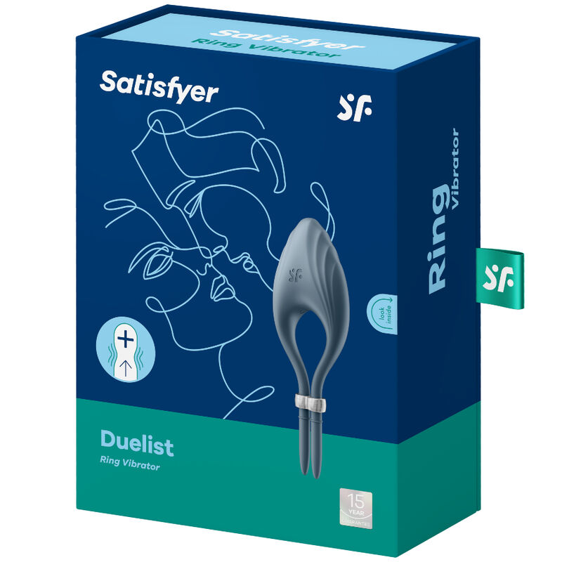 Satisfyer Duelist – Anello fallico vibrante con punta affusolata – Grigio