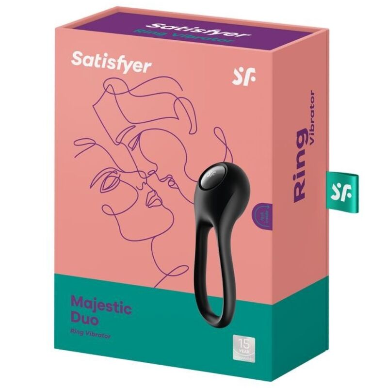 Satisfyer Majestic Duo – Anello fallico vibrante, testa arrotondata