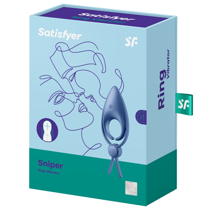 Satisfyer Sniper – Anello fallico vibrante con punta lunga – Blu