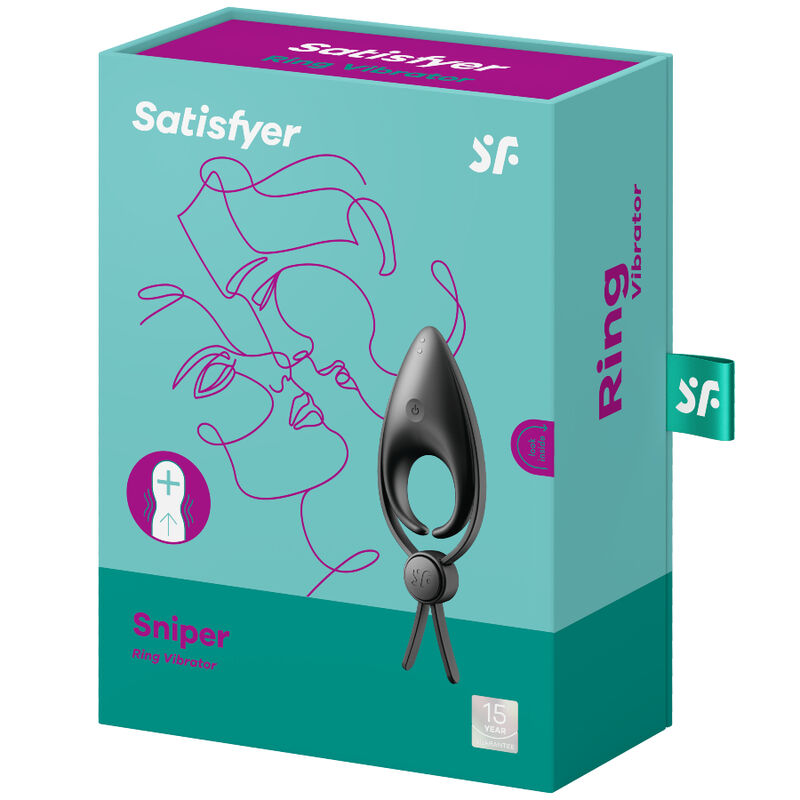 Satisfyer Sniper – Anello fallico vibrante con punta lunga – Nero