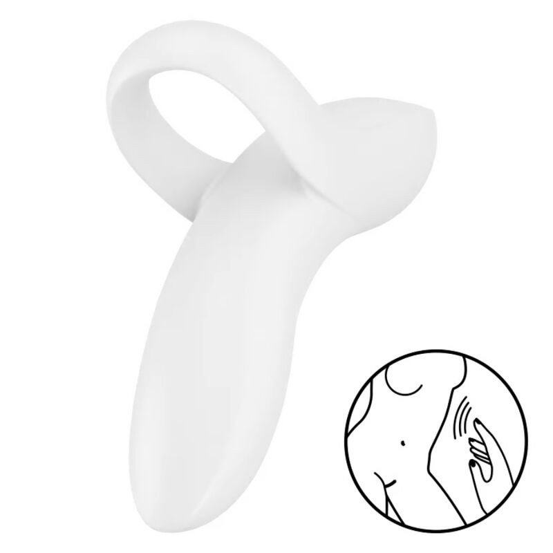 Satisfyer Bold Lover – Minivibrator mit Fingerschlaufe – Weiß