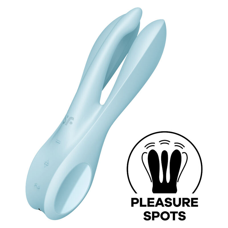 Satisfyer Threesome 1 – Auflegevibrator mit drei Armen – Blau