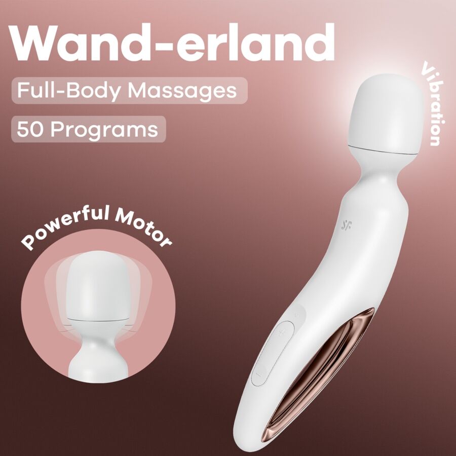 Satisfyer Wand-erland – Großer Massagestab mit weichem Kopf, 29,9 cm – Weiß