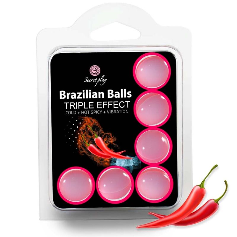 Secretplay Brazilian Balls mit Dreifach-Effekt – Set mit 6 Kugeln