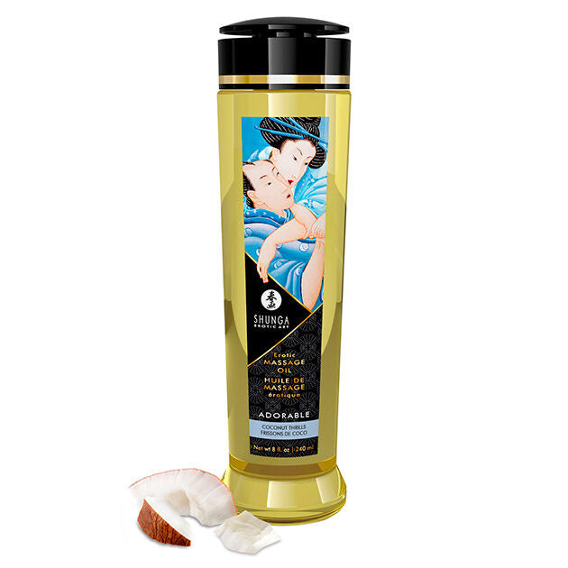 Shunga Adorable – Olio per massaggi erotici, 240 ml