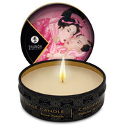 Vela de masaje Shunga Mini Caress con perfume de rosas, 30 ml