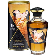 Aceite de masaje con efecto calor Shunga de caramelo, 100 ml