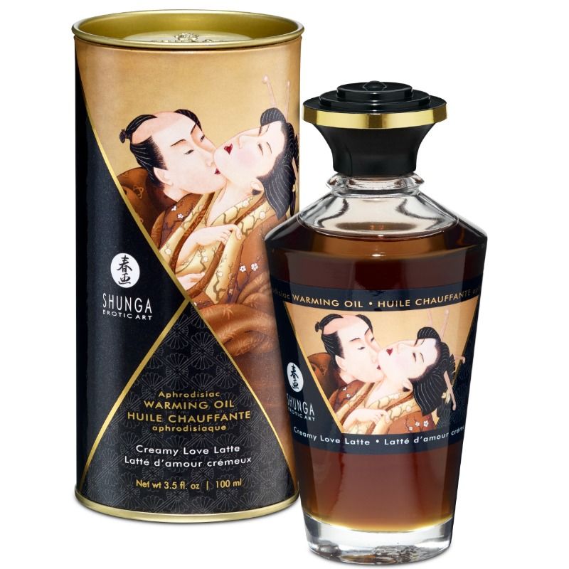 Shunga – Olio da massaggio a effetto riscaldante Creamy Love Latte, 100 ml