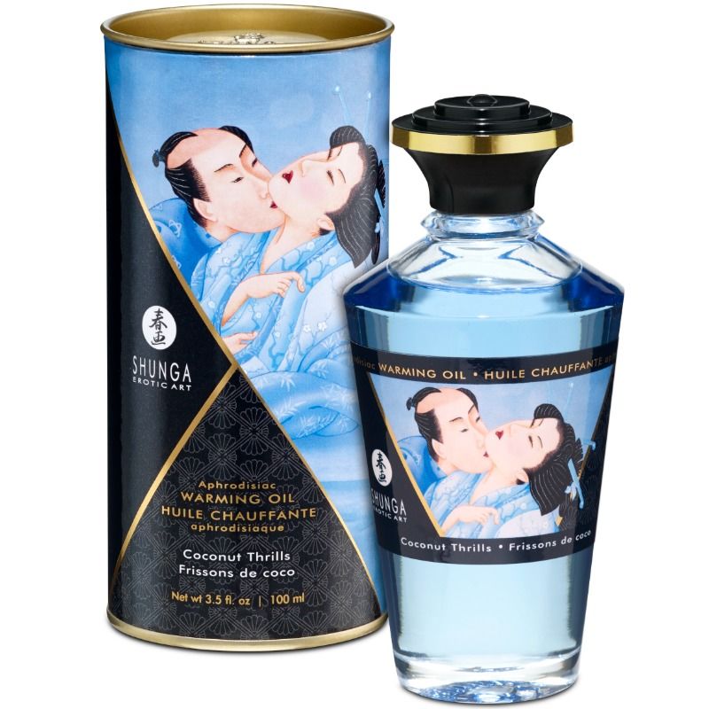 Shunga – Olio da massaggio a effetto riscaldante al cocco, 100 ml