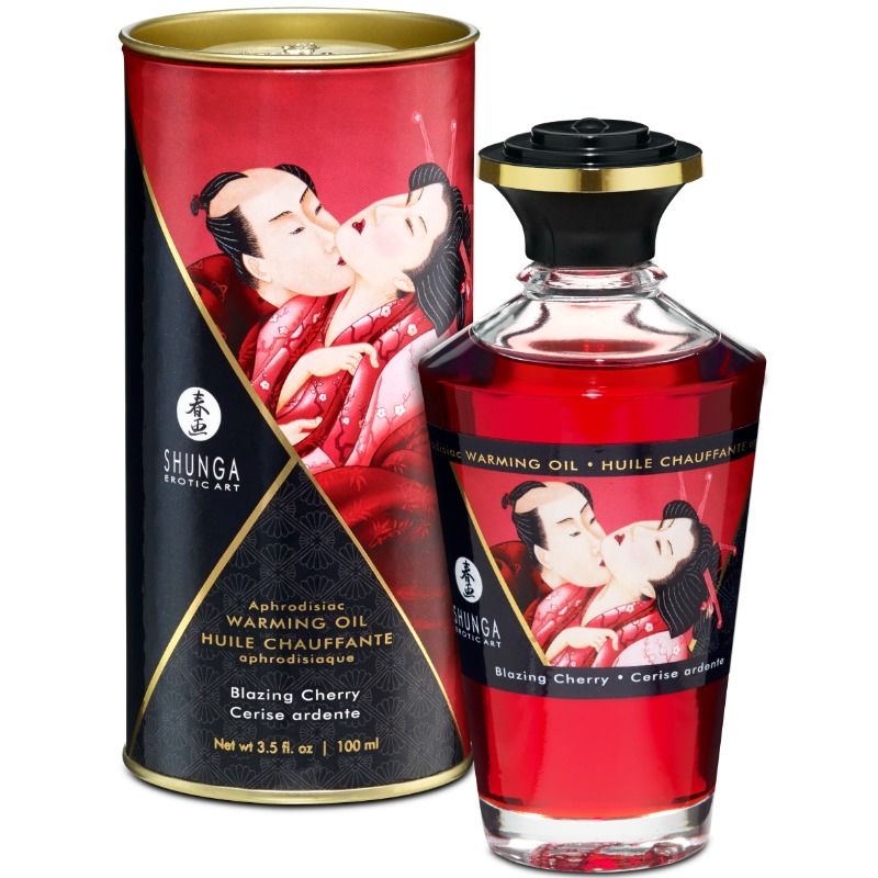 Shunga — Huile de massage effet chaleur saveur intense de cerise 100 ml