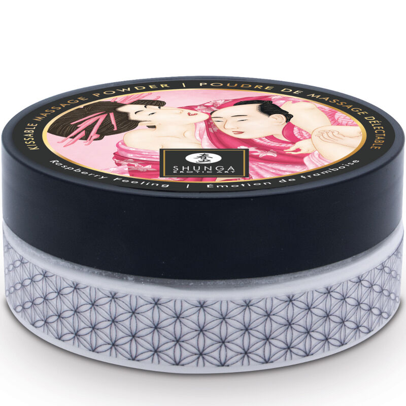 Shunga — Kit de poudre de massage comestible framboise