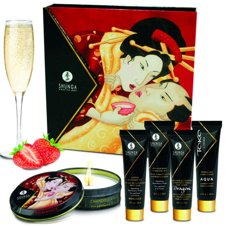 Shunga — Kit secret geisha fraises et cava