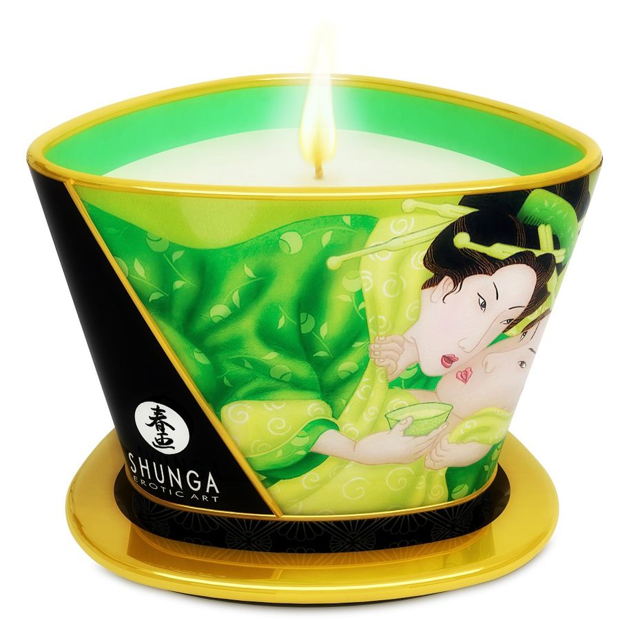 Shunga – Massagekerze aus Soja mit Grüntee-Duft, 170 ml