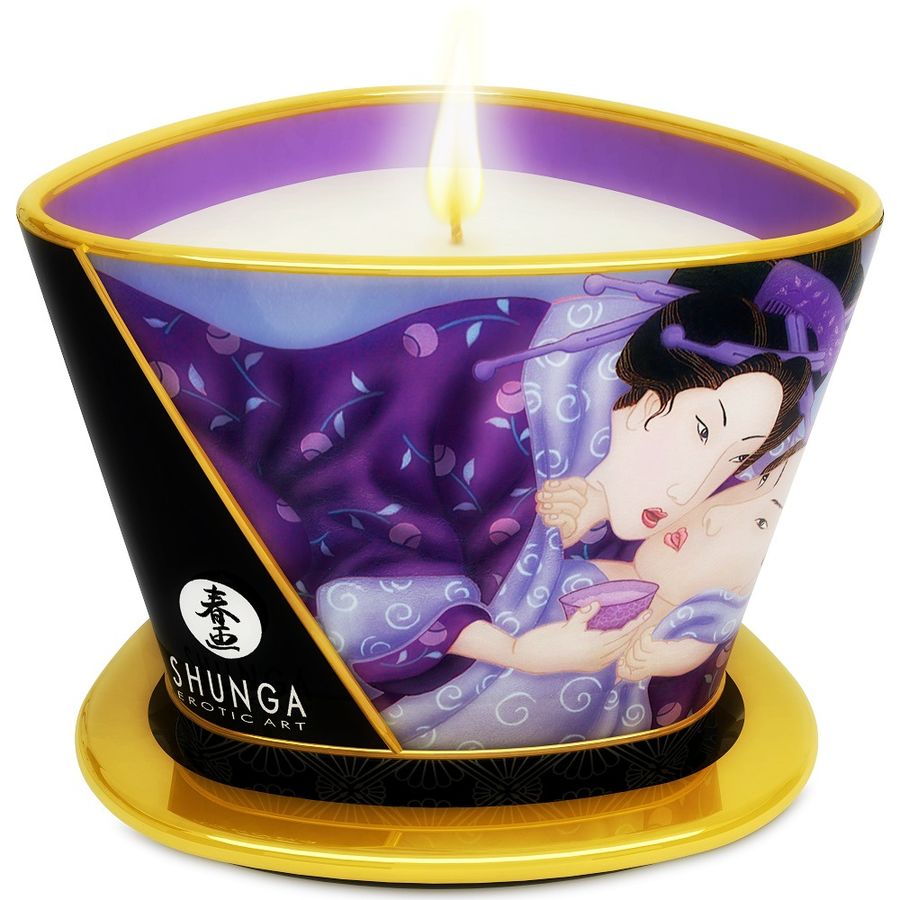 Vela de masaje Shunga Caress by Candlelight con aroma de frutas exóticas, 170 ml