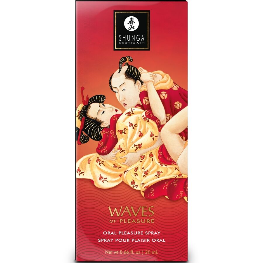 Shunga Waves – Spray bucal placer seductor sabor a fresa, 20 ml