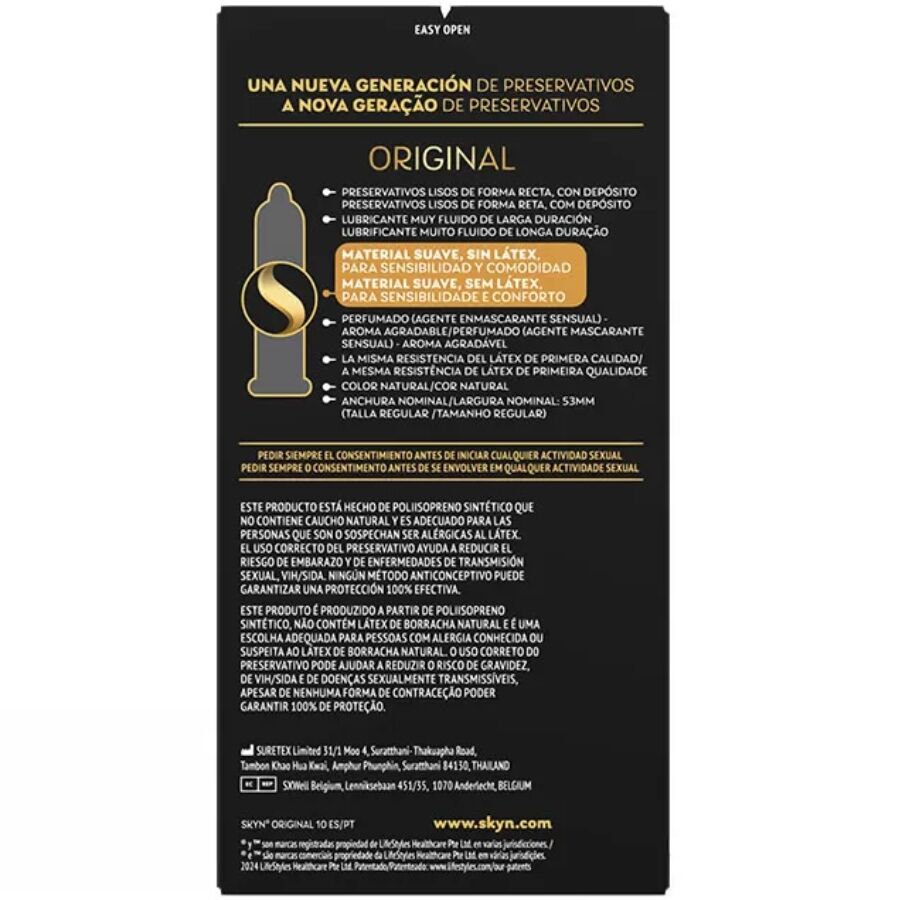 SKYN Original — Préservatifs sans latex naturel, 10 unités