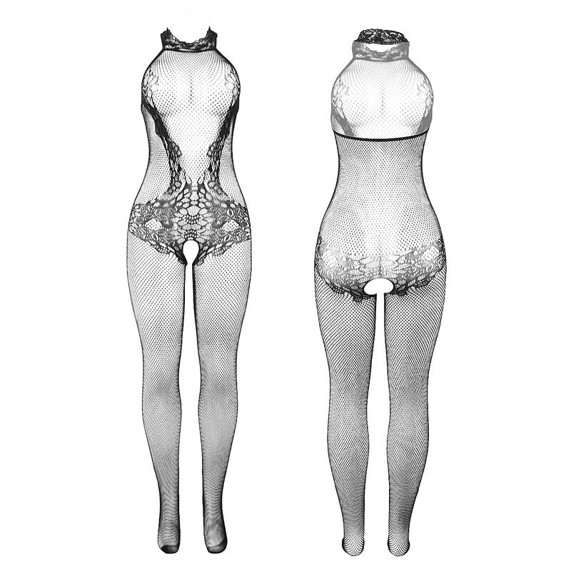 Subblime 951801 – Hochgeschlossener Bodystocking mit Spitze, Schwarz