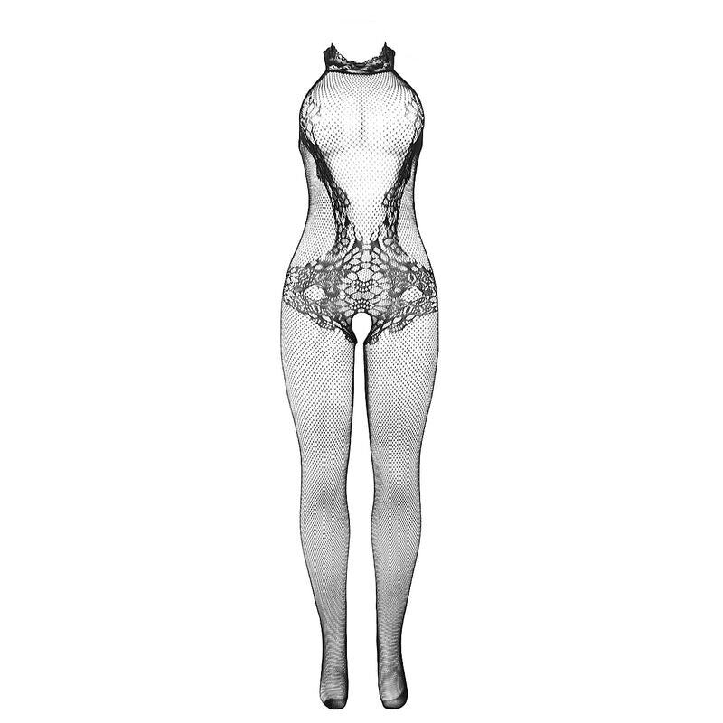 Subblime 951801 – Hochgeschlossener Bodystocking mit Spitze, Schwarz