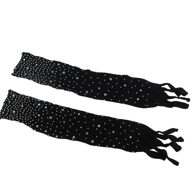 Subblime — Ensemble résille à strass et gants — Noir