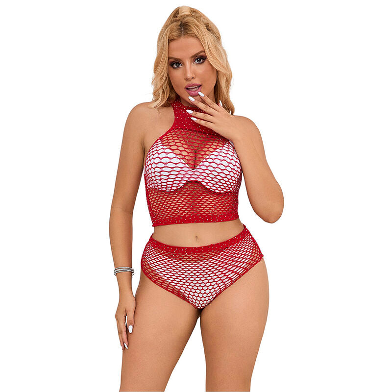Subblime — Ensemble résille à strass — Rouge