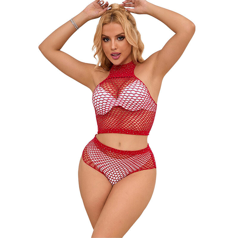 Subblime — Ensemble résille à strass — Rouge